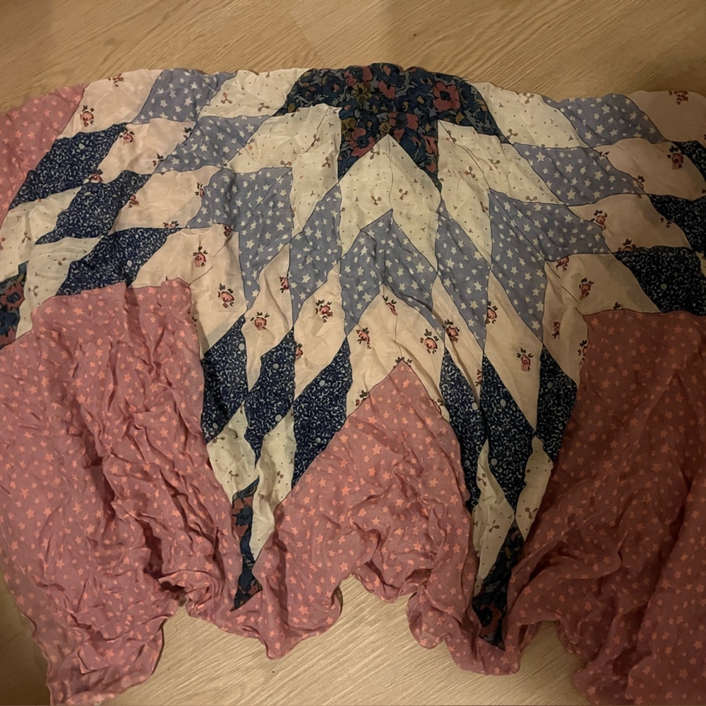 Coach Quilt Pattern Scarf with Pink and Blue Patterns